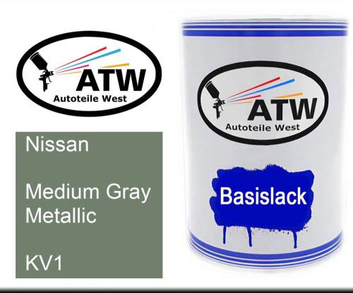 Nissan, Medium Gray Metallic, KV1: 500ml Lackdose, von ATW Autoteile West.